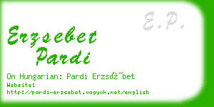 erzsebet pardi business card